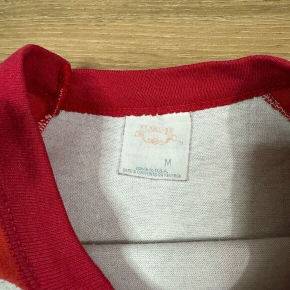 Vintage 1984 Alabama Roll On Tour Graphic Raglan Band Tee Gray Red Retro Country - Picture 2 of 7